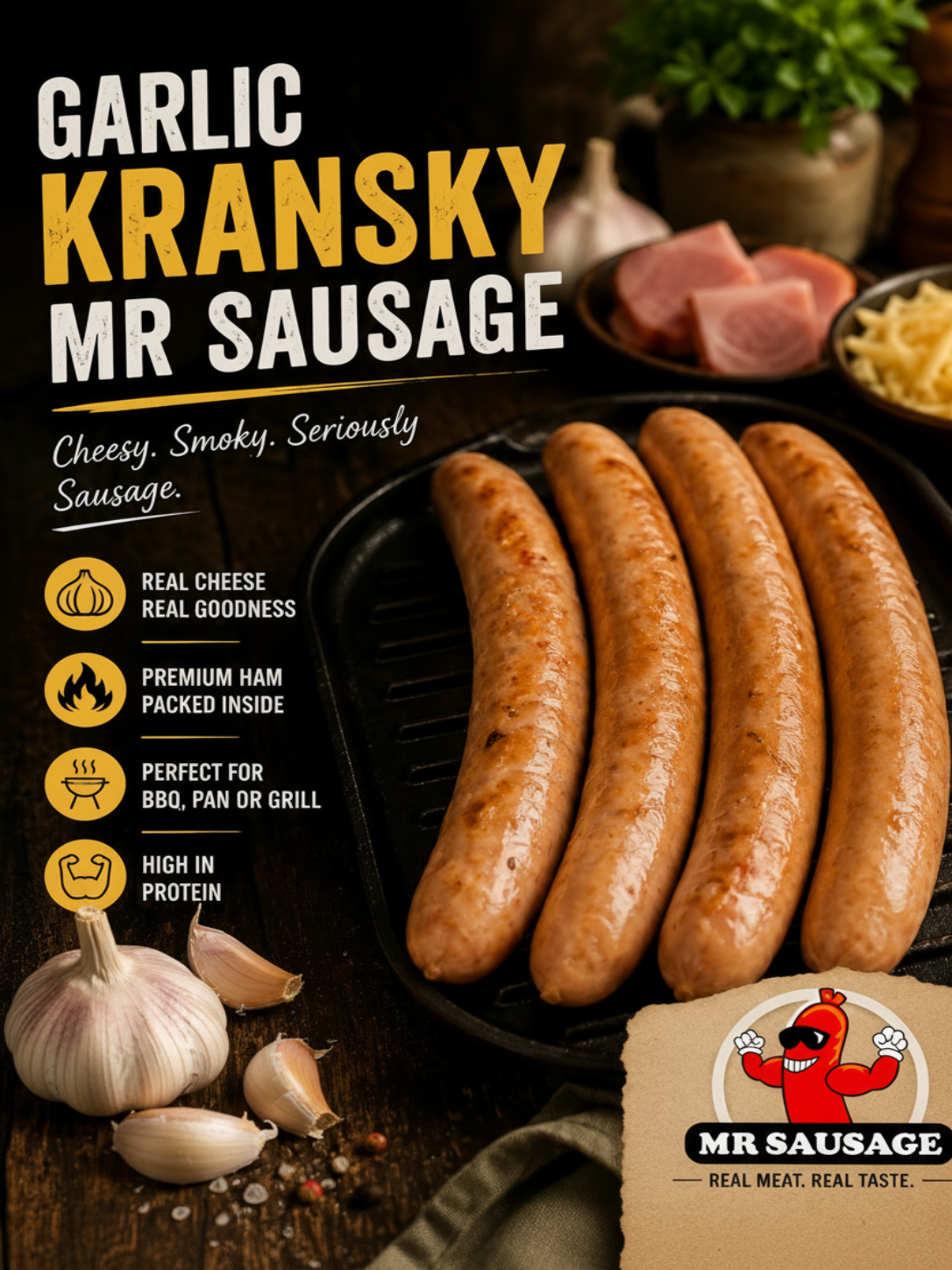 K. Garlic Kransky 1kg pack -$17.00