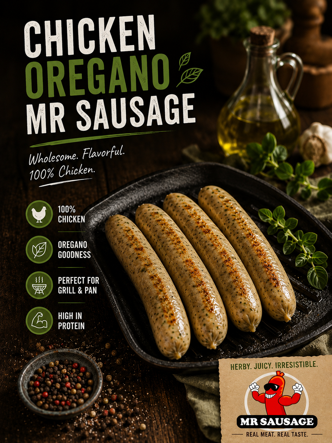 E. Chicken Oregano 1kg Pack - $17.00