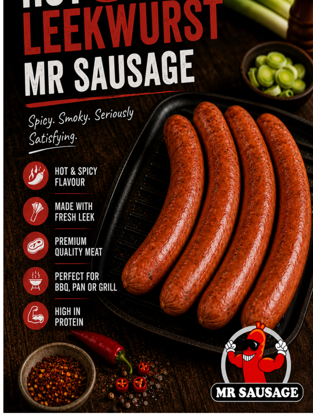 I. Leekwurst Mild Kransky 1kg pack - $17.00