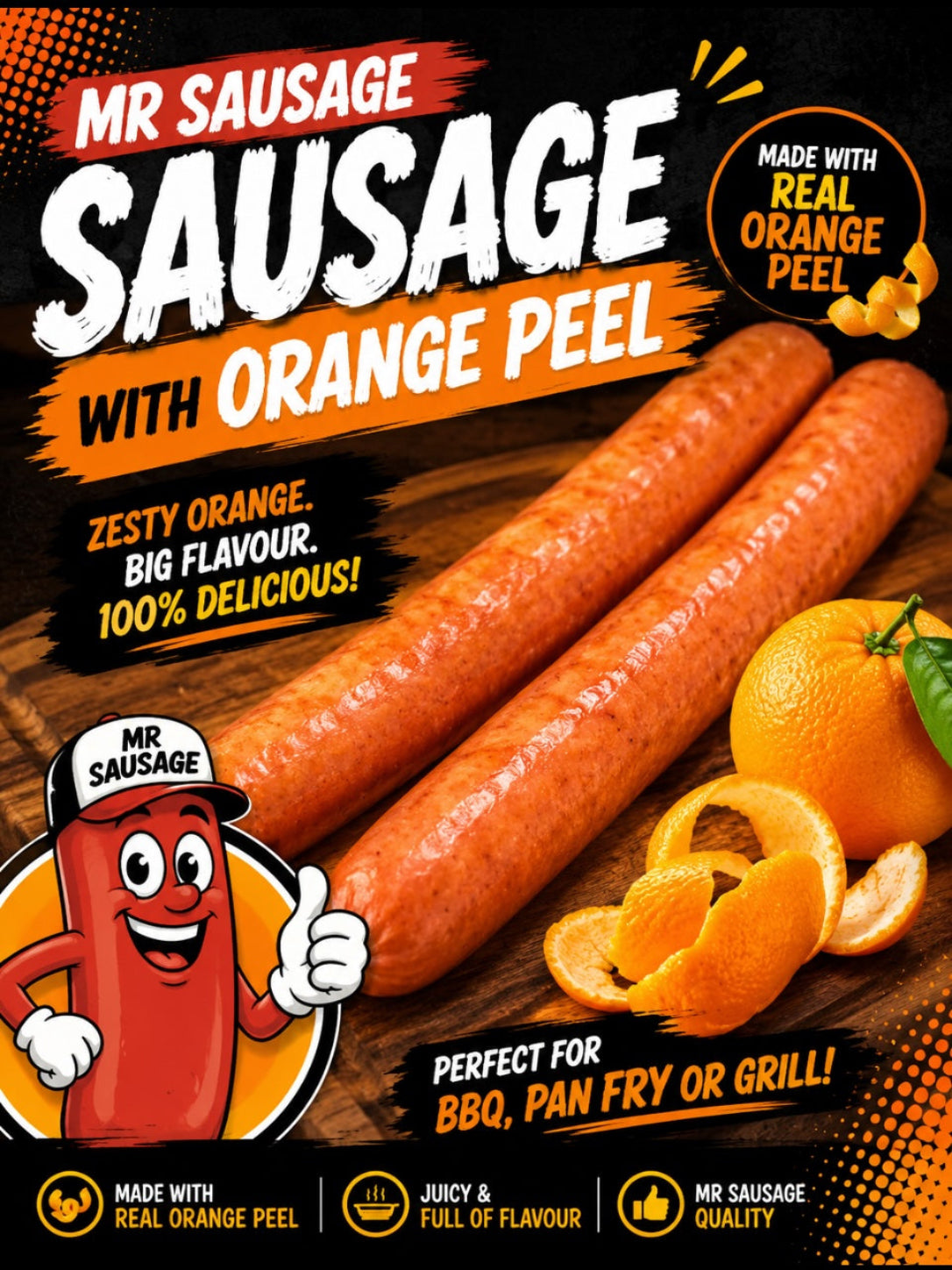 K. Kransky with Orange 1kg pack -$17.00